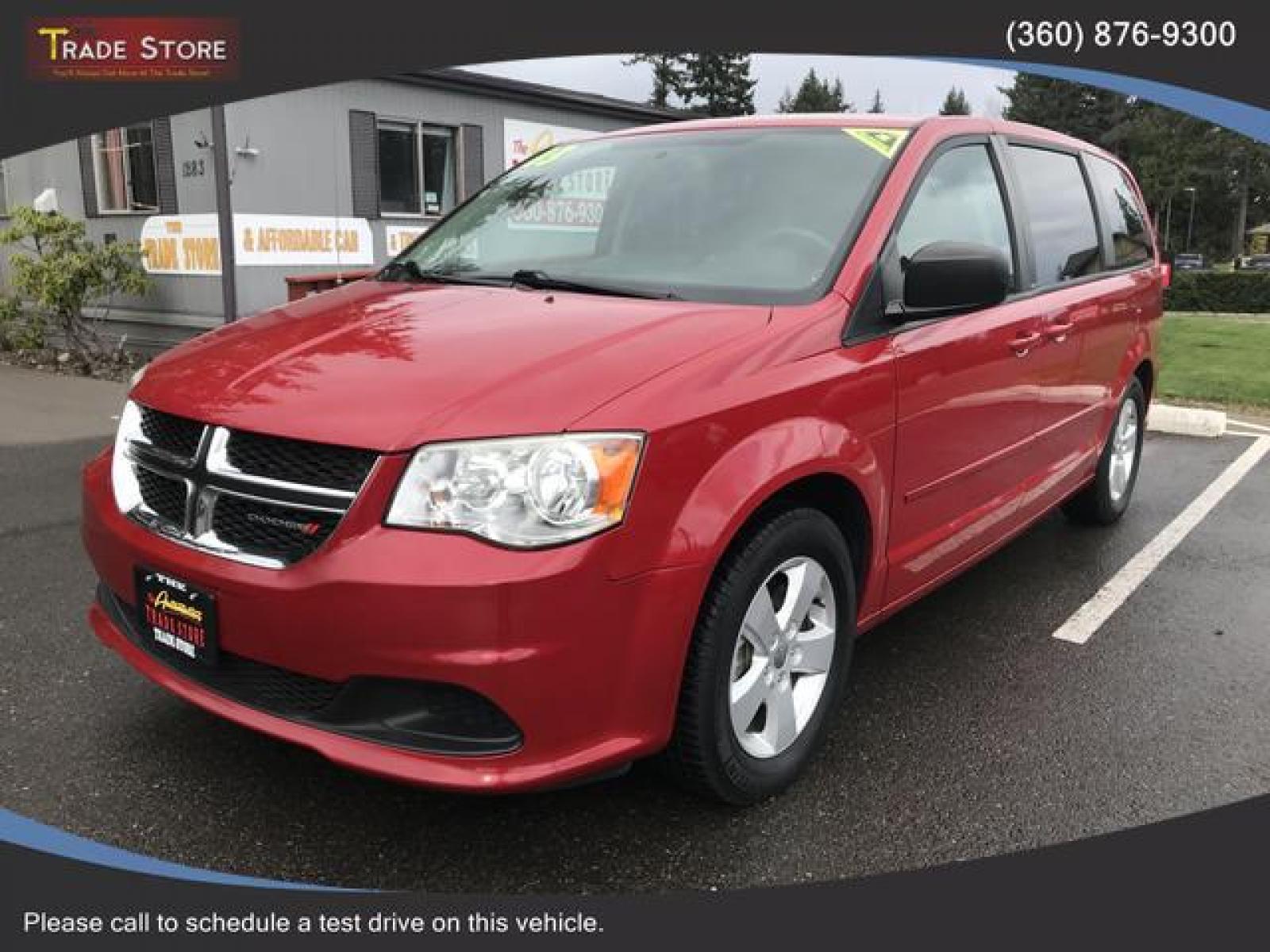 2013 Red /Black Dodge Grand Caravan Passenger SE Minivan 4D (2C4RDGBG2DR) with an 3.6L V6 DOHC 24V engine, Automatic, 6-Spd transmission, located at 1283 SE Sedgwick Road, Port Orchard, WA, 98366, (360) 876-9300, 47.505535, -122.635643 - **Dealer Statement: The Trade Store offers the nicest previously owned inventory you'll find of cars, vans, trucks and more. We offer many banks, credit unions and special financing options to fit your needs regardless of your credit, as well as sourcing of specific vehicles for qualified custom - Photo #1