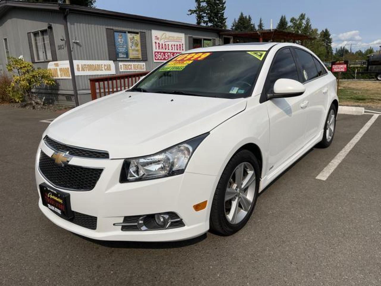 2014 White /Black Chevrolet Cruze 2LT Sedan 4D (1G1PE5SBXE7) with an 1.4L L4 DOHC 16V TURBO engine, Automatic, 6-Spd w/Overdrive transmission, located at 1283 SE Sedgwick Road, Port Orchard, WA, 98366, (360) 876-9300, 47.505535, -122.635643 - **Dealer Statement: The Trade Store offers the nicest previously owned inventory you'll find of cars, vans, trucks and more. We offer many banks, credit unions and special financing options to fit your needs regardless of your credit, as well as sourcing of specific vehicles for qualified custom - Photo #1